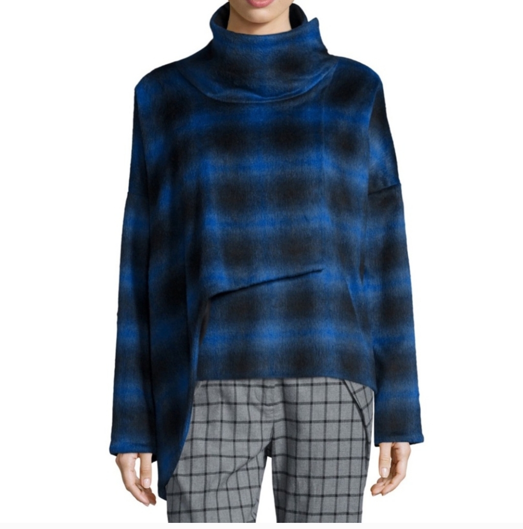 Thakoon Addition Plaid Crossover Asymmetric Coat